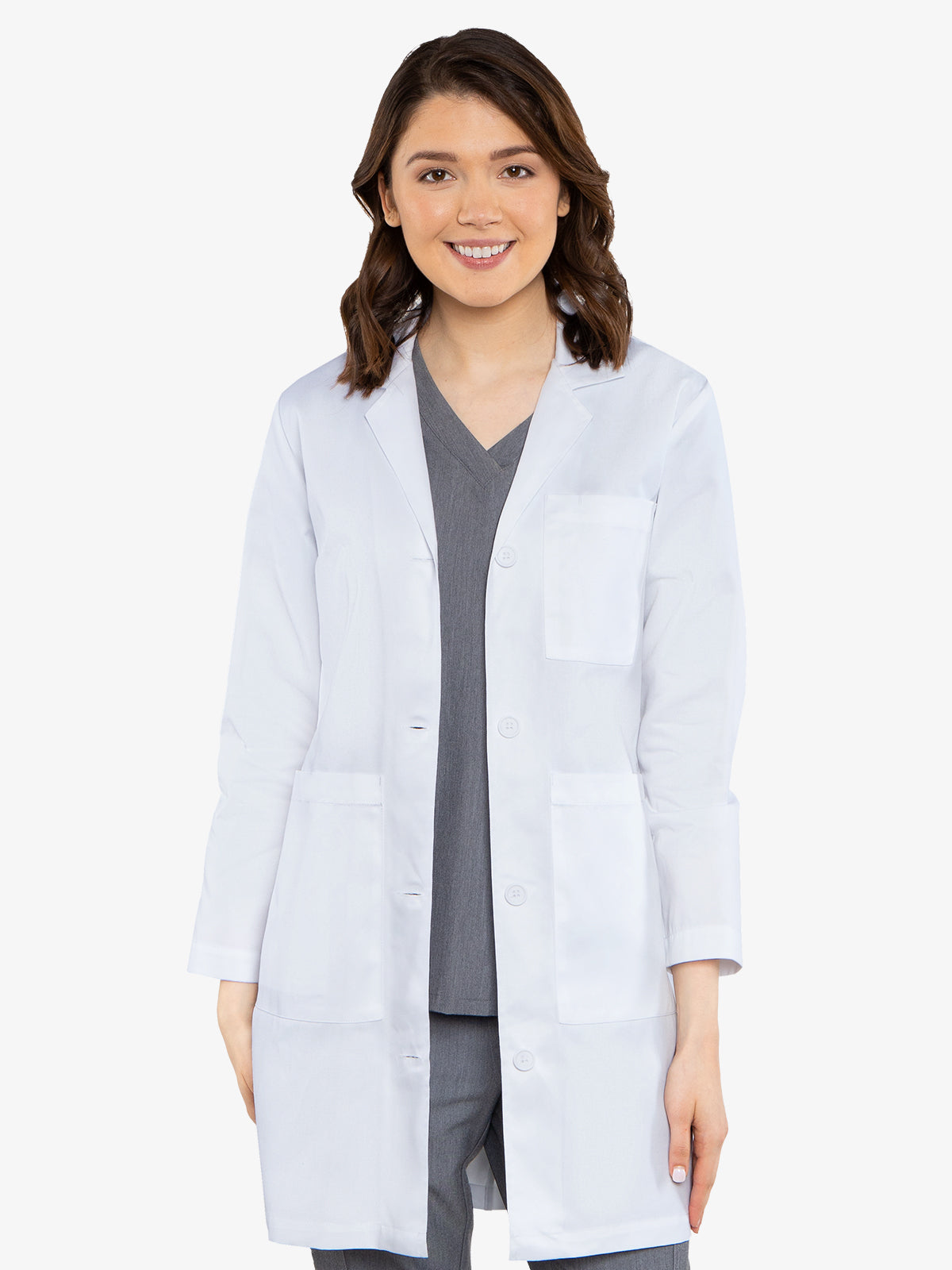 MED COUTURE 8608 3 POCKET LENGTH LAB COAT