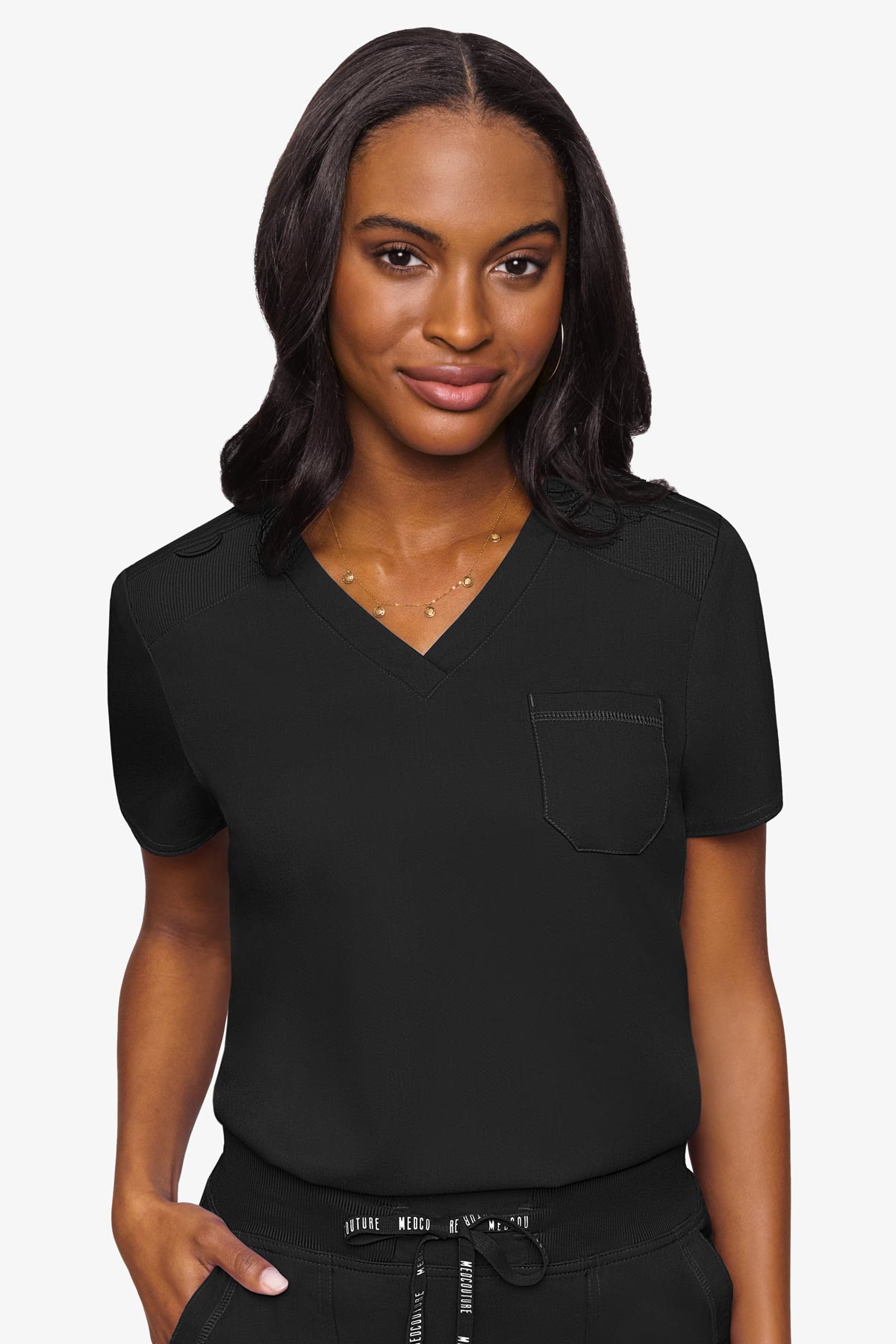 MED COUTURE 7448 V-NECK TUCK IN