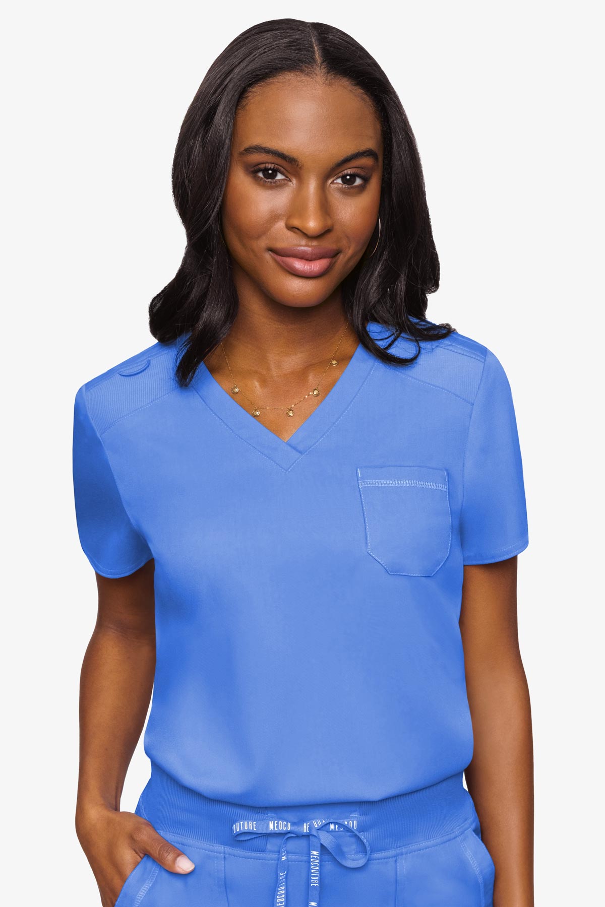 MED COUTURE 7448 V-NECK TUCK IN