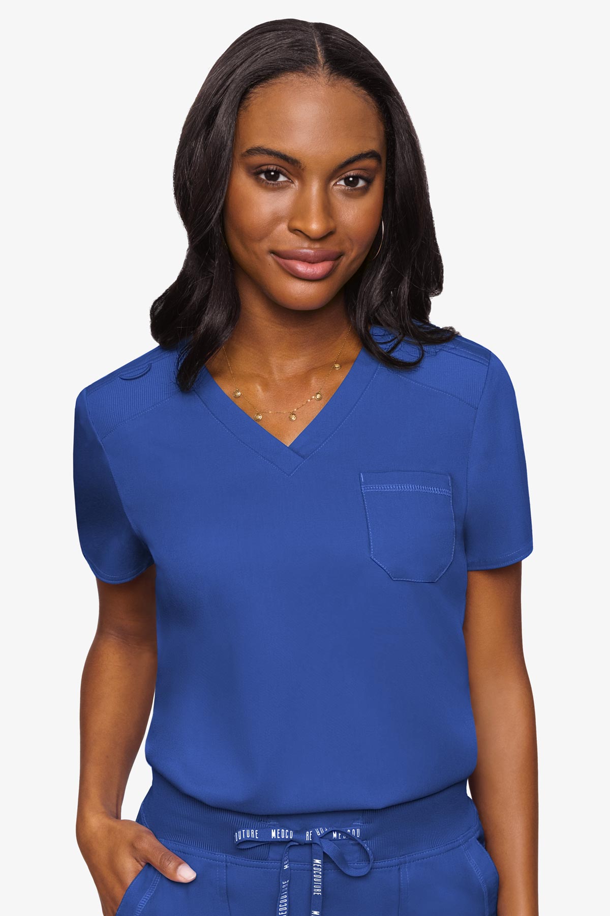 MED COUTURE 7448 V-NECK TUCK IN