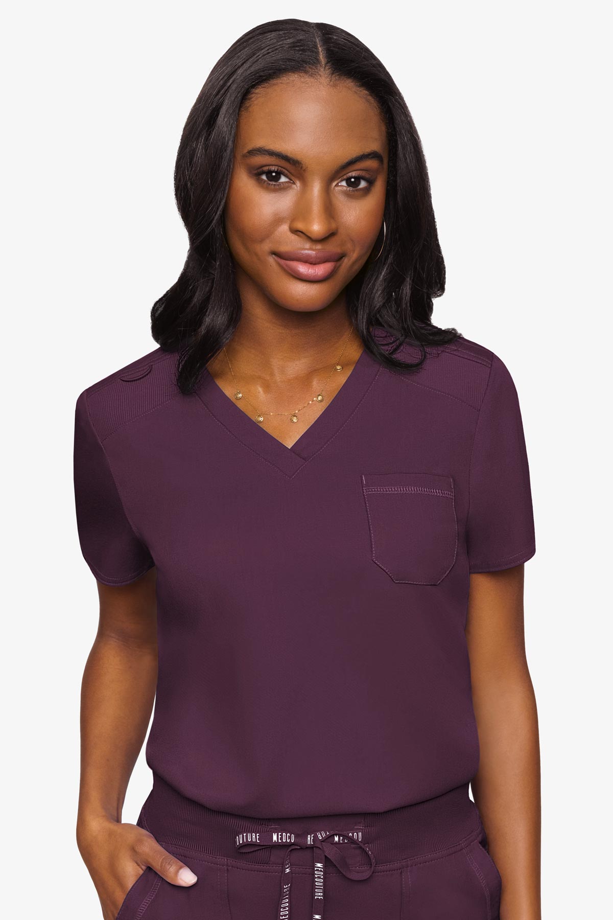 MED COUTURE 7448 V-NECK TUCK IN
