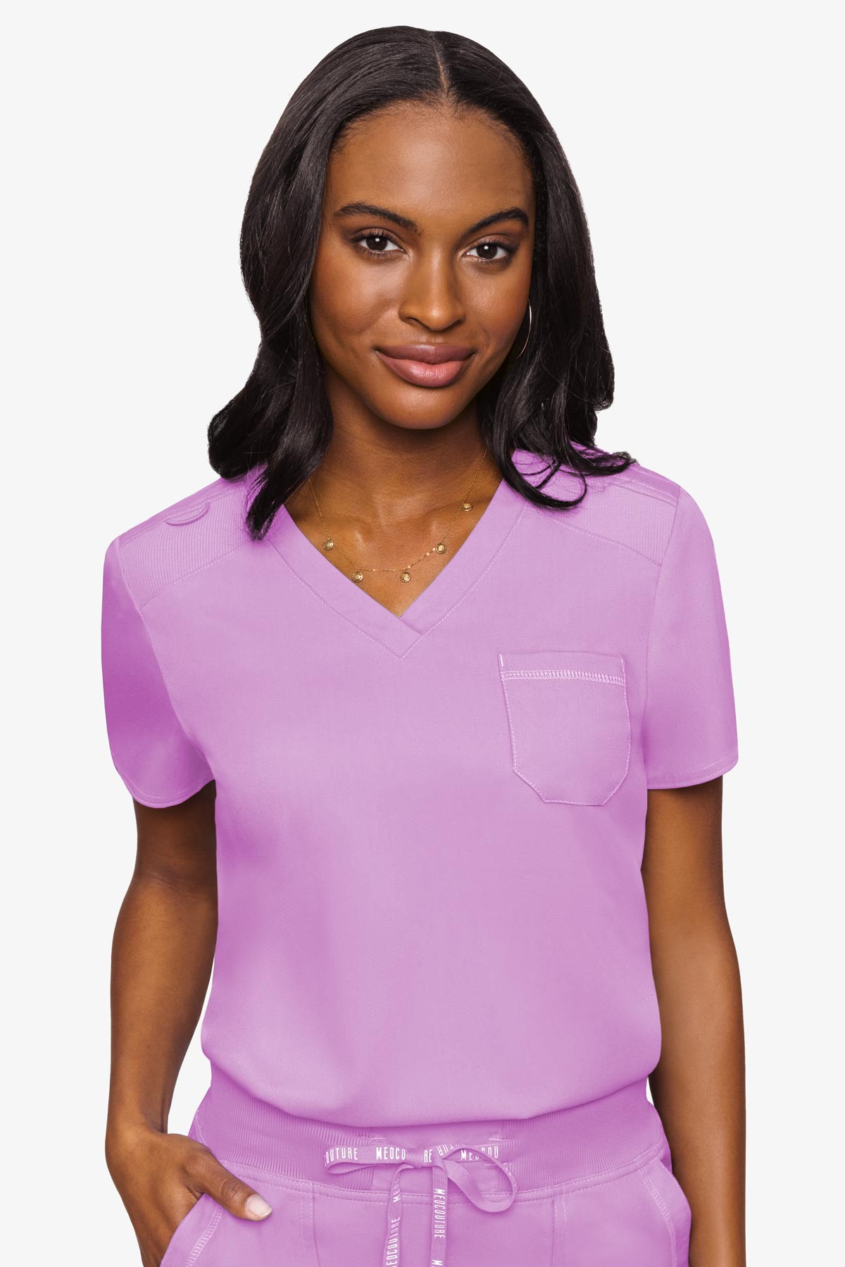 MED COUTURE 7448 V-NECK TUCK IN