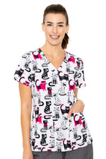 MED COUTURE 8564 PRINT TOP-CAT-TASTIC
