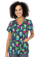MED COUTURE 8564 PRINT TOP-CACTUS