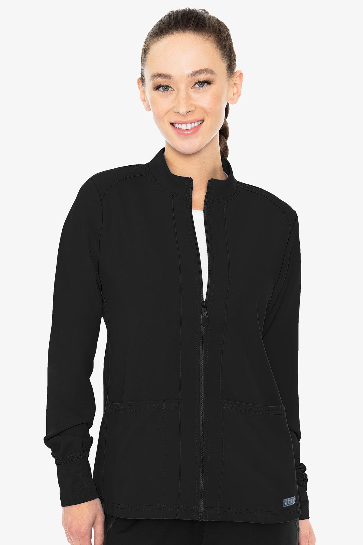 MED COUTURE 2660 ZIP FRONT WARM-UP WITH SHOULDER YOKES